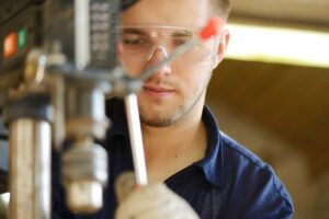 industrial worker and equipment