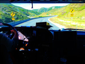 truck driver and view of road