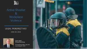 Cover Page of Active Shooter and Workplace Violence Presentation by Frank Botta